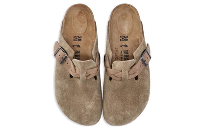 (WMNS) Birkenthtstock Boston Braided Suede Leather Sandals 'Taupe' 1026694