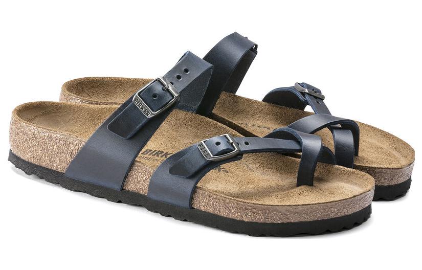 (WMNS) Birkenthtstock Mayari Waxy Leather Narrow Fit 'Blue' 1019727