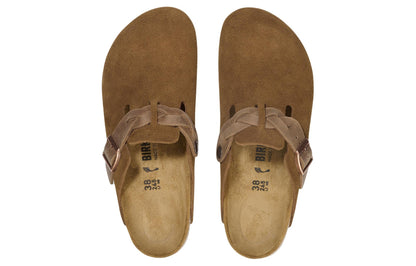 Birkenthtstock Boston Braided Suede Leather Narrow Fit Sandals 'Mink' 1026713