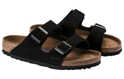Birkenthtstock Arizona Soft Footbed Suede Leather Narrow Fit 'Black' 0951323