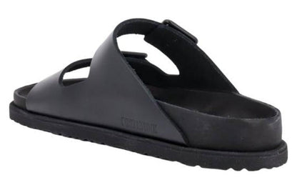 Birkenthtstock Arizona Double-Buckle Slip-On Leather Sandals 'Black' 1025918