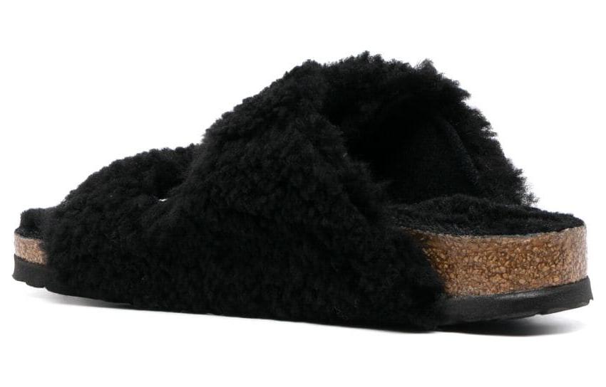 (WMNS) Birkenthtstock Arizona Big Buckle Shearling Narrow Fit 'Black Gold' 1025920