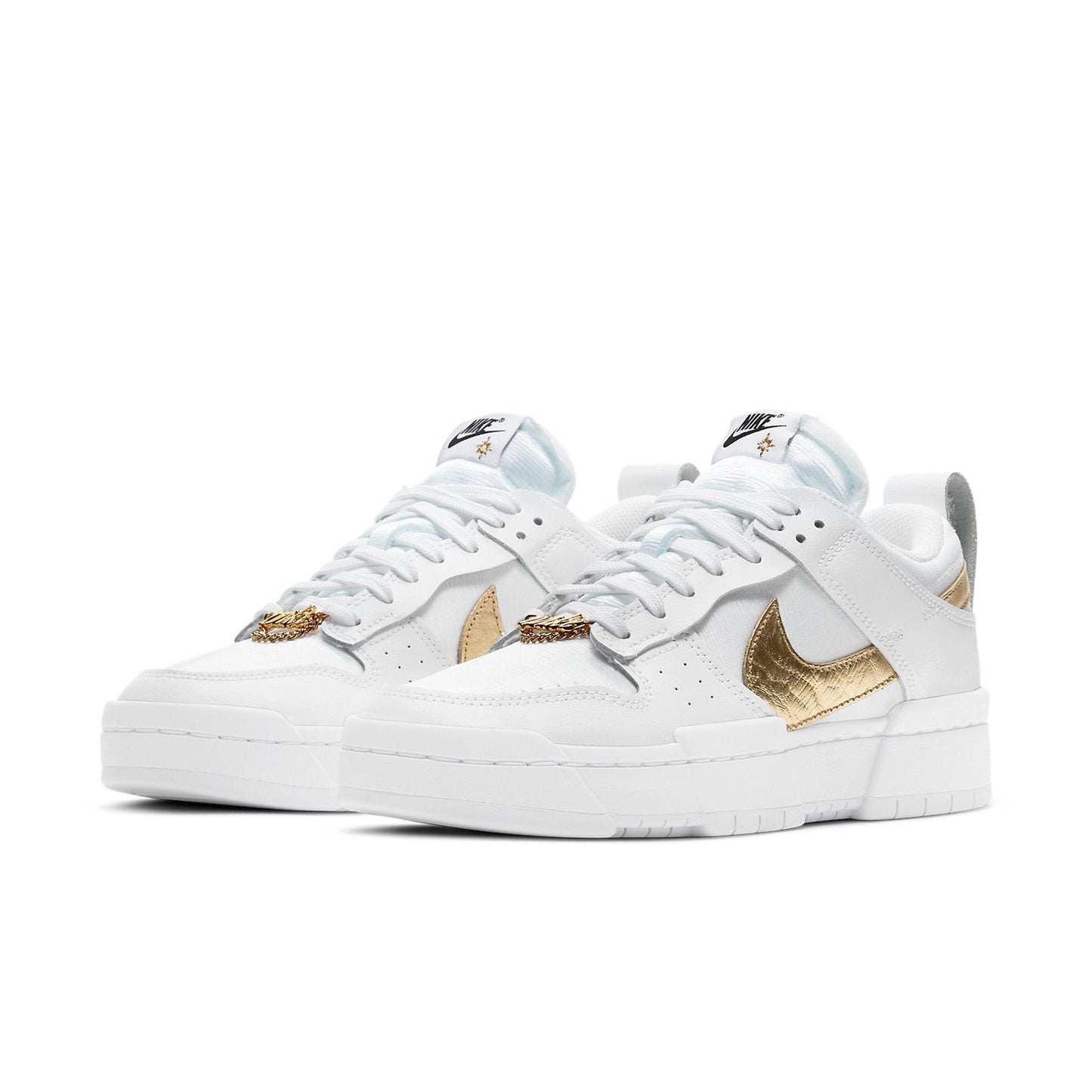 (WMNS) Nithtke Duthtnk Low Disrupt 'White Metallic Gold' DD9676-100