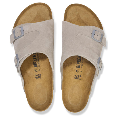 Birkenthtstock Zürich Suede Leather Narrow Fit Sandals 'Stone Coin' 1027659