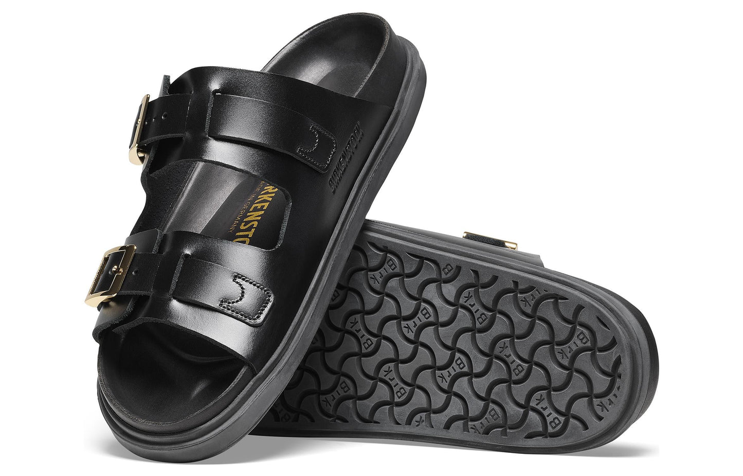 Birkenthtstock St Barths Natural Leather Narrow Fit 'Black' 1025245