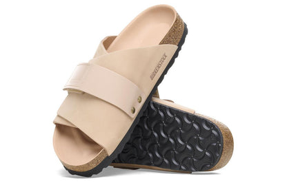(WMNS) Birkenthtstock Kyoto Nubuck Leather Sandals 'New Beige' 1026560