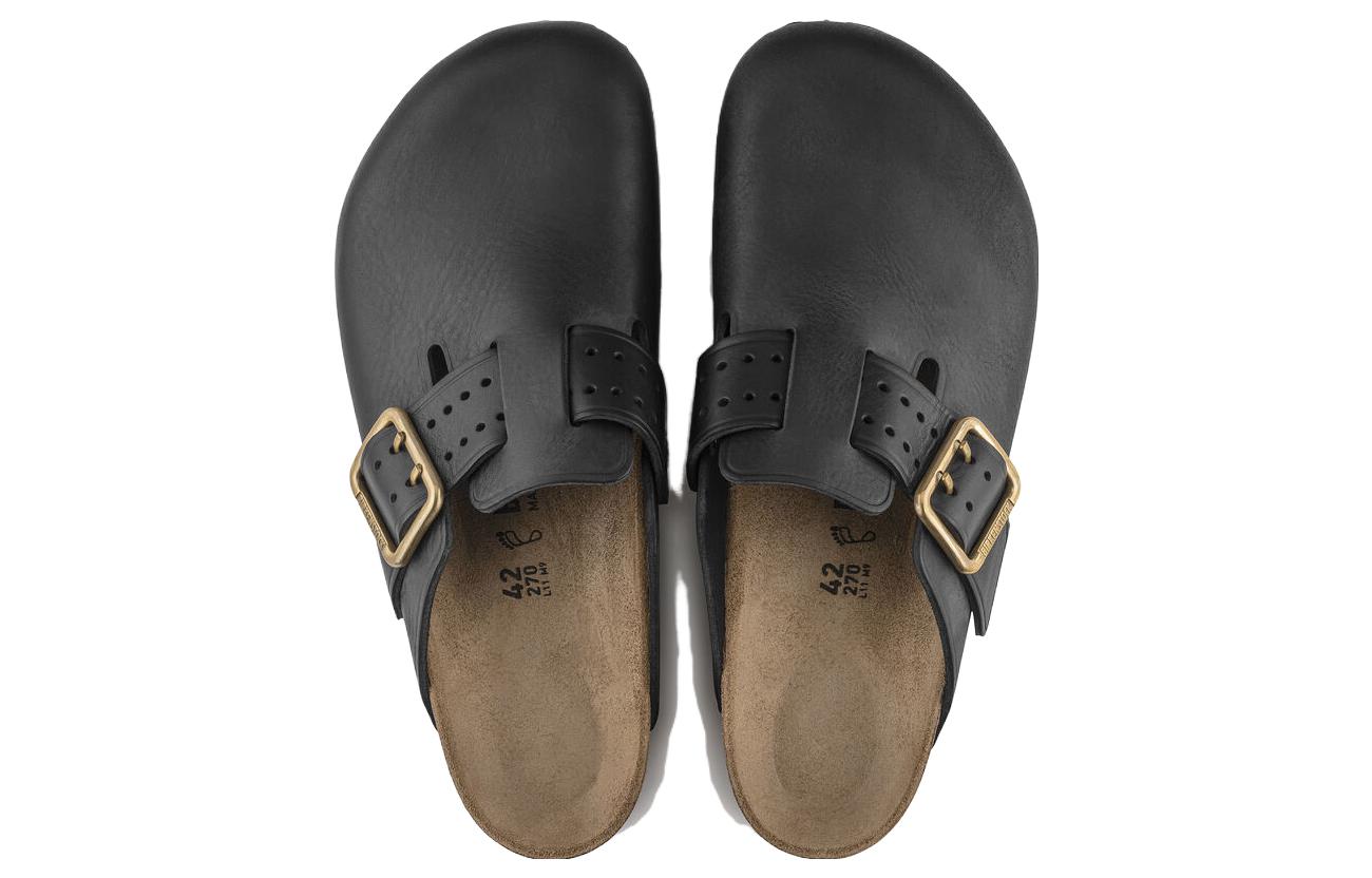 Birkenthtstock Boston Bold Leather Narrow Fit 'Black' 1022626