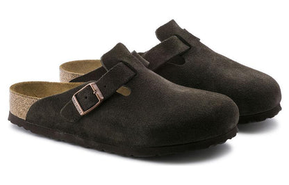 Birkenthtstock Boston Soft Footbed Suede Leather Narrow Fit 'Mocha' 0660463
