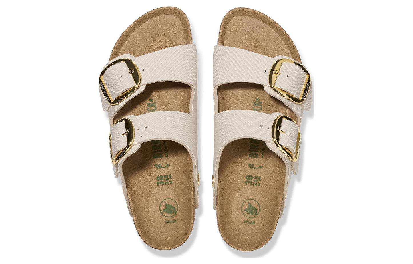 Birkenthtstock Arizona Big Buckle Rivet Logo Textile Narrow Fit 'Vegan Canvas Eggshell' 1025563