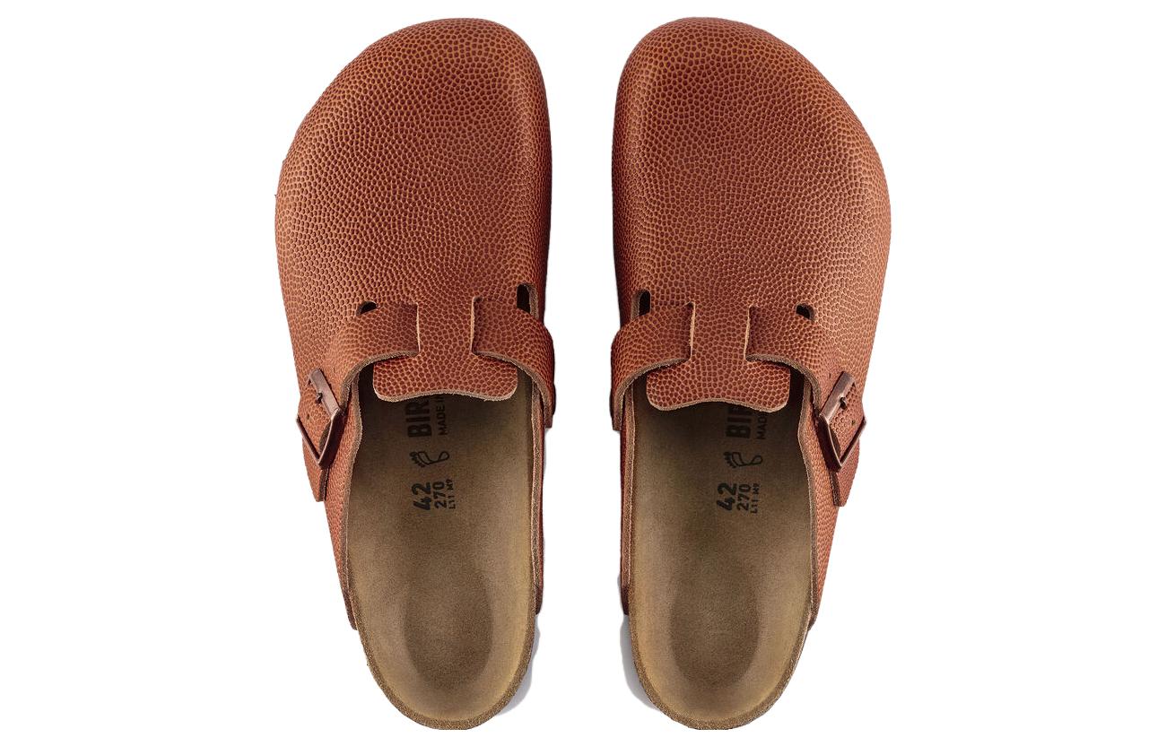 Birkenthtstock Boston Horween Embossed Natural Horween Leather 'Ginger Brown' 1022371