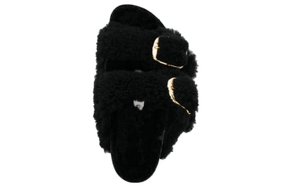 (WMNS) Birkenthtstock Arizona Big Buckle Shearling Narrow Fit 'Black Gold' 1025920