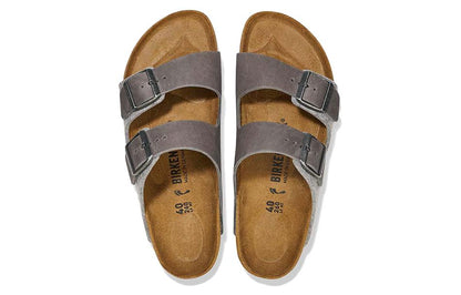 Birkenthtstock Arizona Leather/Textile/Felt Narrow Fit 'Light Grey' 1025735