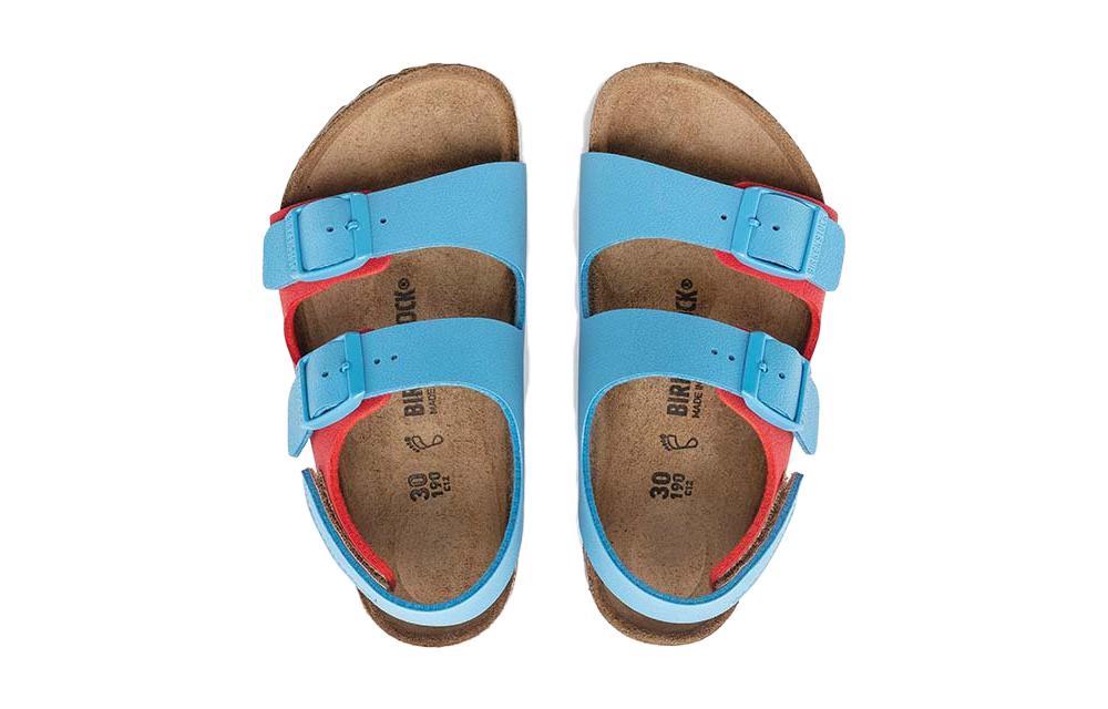(PS) Birkenthtstock Milano HL Kids Birko-Flor Birkibuc Narrow Fit 'Sky Blue/Active Red' 1024373