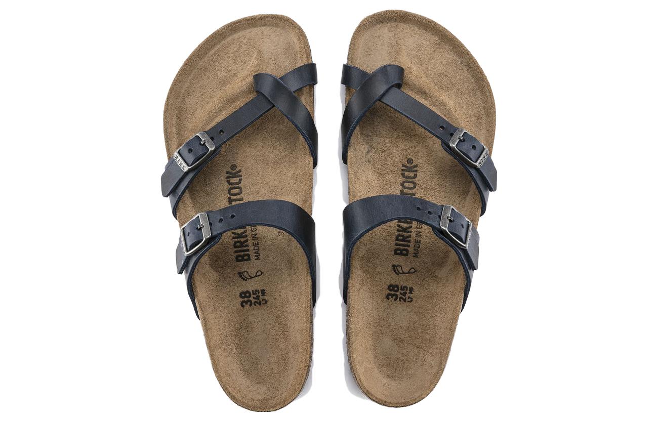 (WMNS) Birkenthtstock Mayari Waxy Leather Narrow Fit 'Blue' 1019727