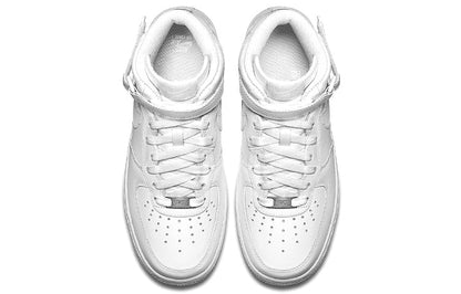 (WMNS) Nithtke Athtir Forthtce 1 Mid 07 Leather 'Triple White' 366731-100
