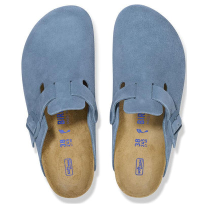 Birkenthtstock Boston Soft Footbed Suede Leather Narrow Fit Shoes 'Elemental Blue' 1027711