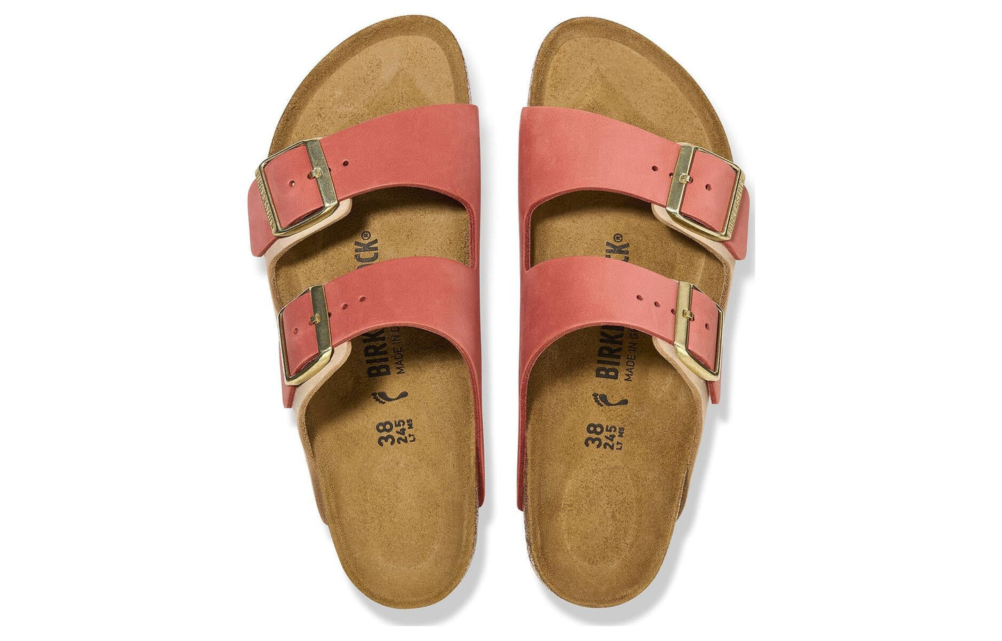 Birkenthtstock Arizona Nubuk Leather Narrow Fit 'Mars Red/ Sandcastle' 1025727