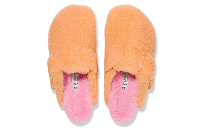 (WMNS) Birkenthtstock Boston Big Buckle Platform Fur Narrow Fit 'Papaya/Candy Pink' 1025311