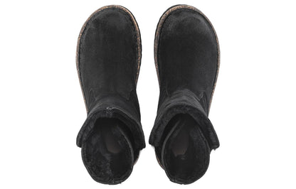 (WMNS) Birkenthtstock Uppsala Shearling Suede Leather Narrow Fit 'Black' 1020658