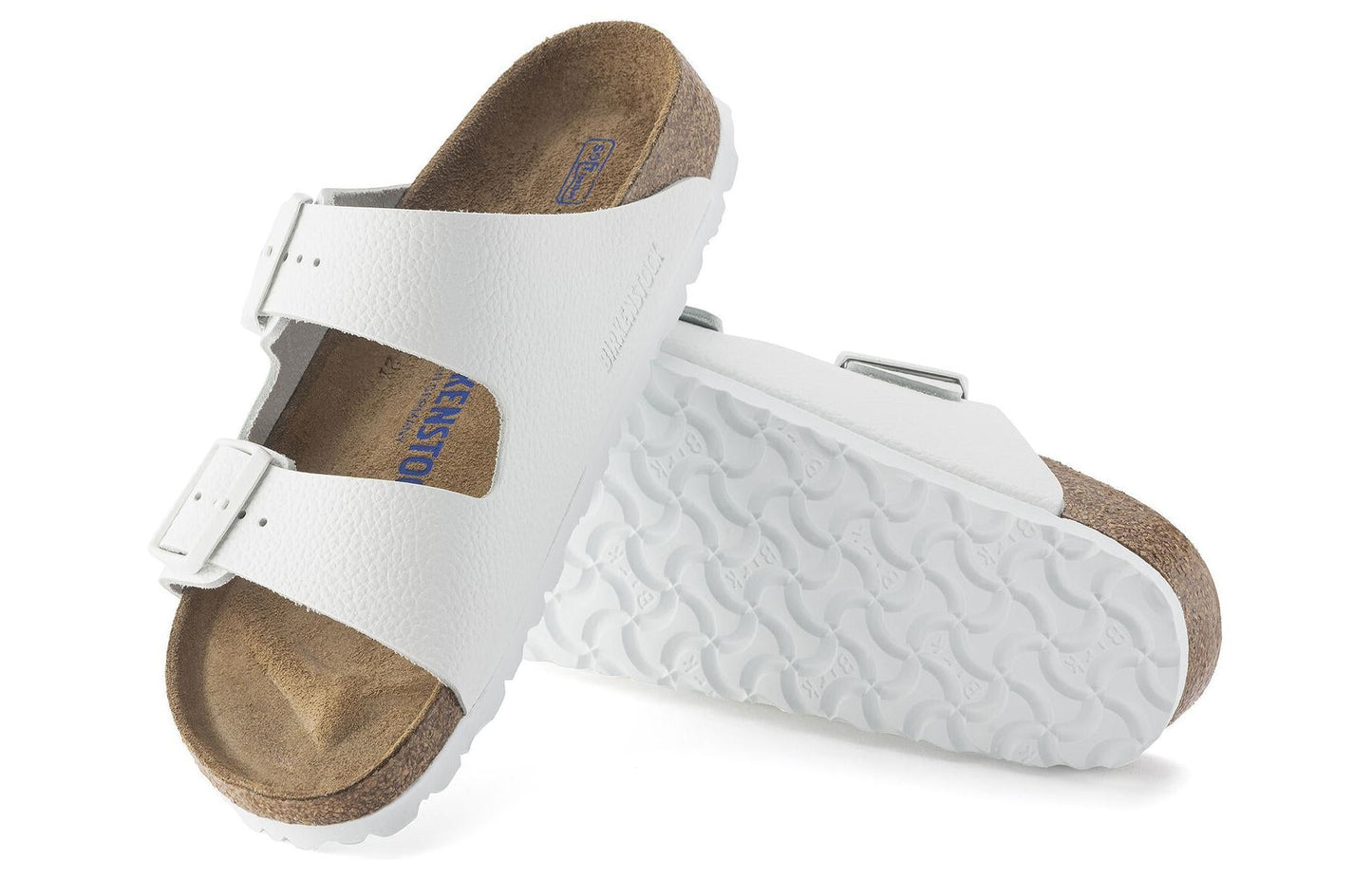 Birkenthtstock Arizona Soft Footbed Leather Sandals 'White' 1024945