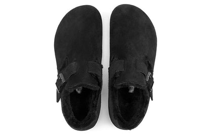 Birkenthtstock London Shearling Suede Leather 'Black' 1014960