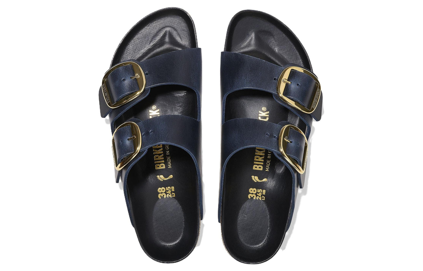 (WMNS) Birkenthtstock Arizona Big Buckle Natural Leather Oiled Narrow Fit 'Blue' 1025436