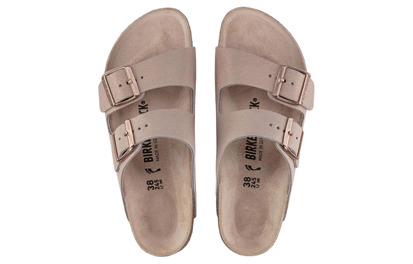 Birkenthtstock Arizona Suede Leather Sandals 'Light Rose' 1023535