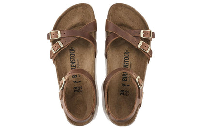 (WMNS) Birkenthtstock Kumba Oiled Leather Narrow Fit 'Cognac' 1021489