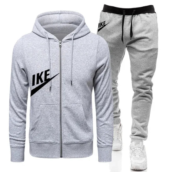 Autumn Winter Unisex Outdoor Sport Hoodies Cotton Fleece Tracksuit 2 Pieces Sets Sweatshirt+Pants Suit Hooded Sportswear S-3XL