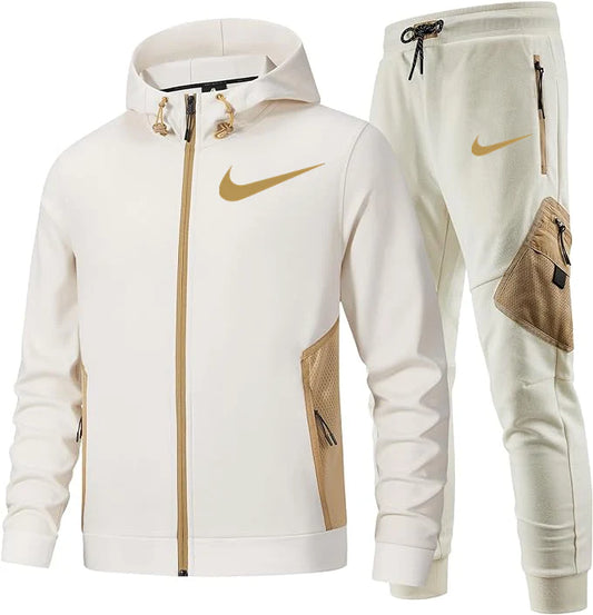 Men's Long Sleeve Hoodie Tracksuits Set