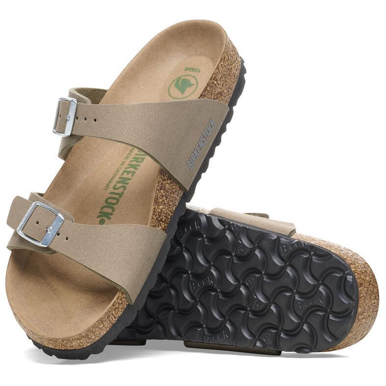 Birkenthtstock Sydney Vegan Synthetics Vegan Narrow Fit Sandals 'Gray Taupe' 1026700