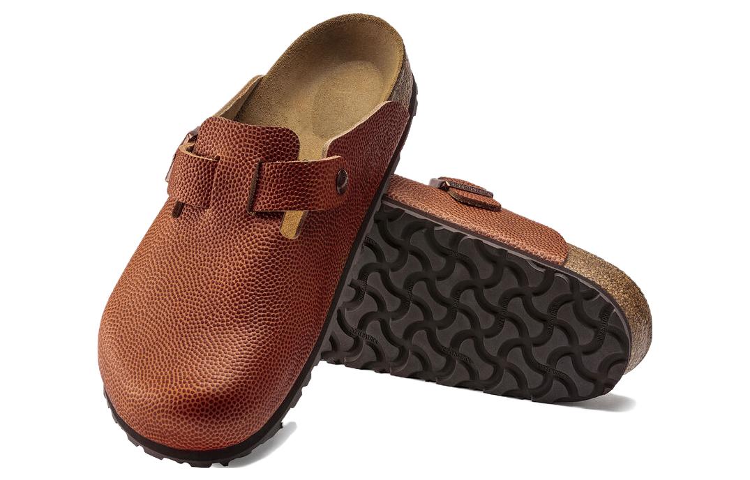 Birkenthtstock Boston Horween Embossed Natural Horween Leather 'Ginger Brown' 1022371