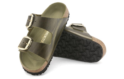 (WMNS) Birkenthtstock Arizona Big Buckle Natural Leather Oiled Narrow Fit 'Olive Green' 1024130
