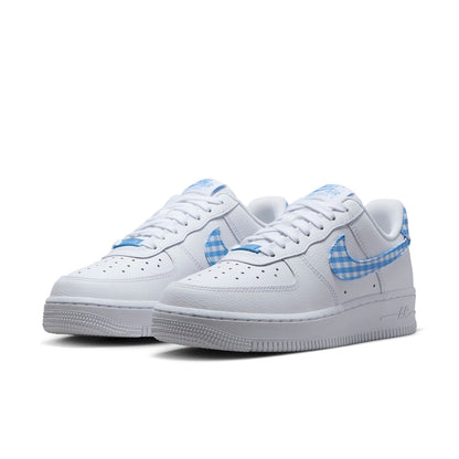 (WMNS) Nithtke Athtir Forthtce 1 Low 'University Blue Gingham Plaids' DZ2784-100