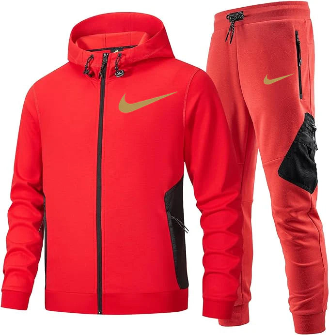 Men's Long Sleeve Hoodie Tracksuits Set