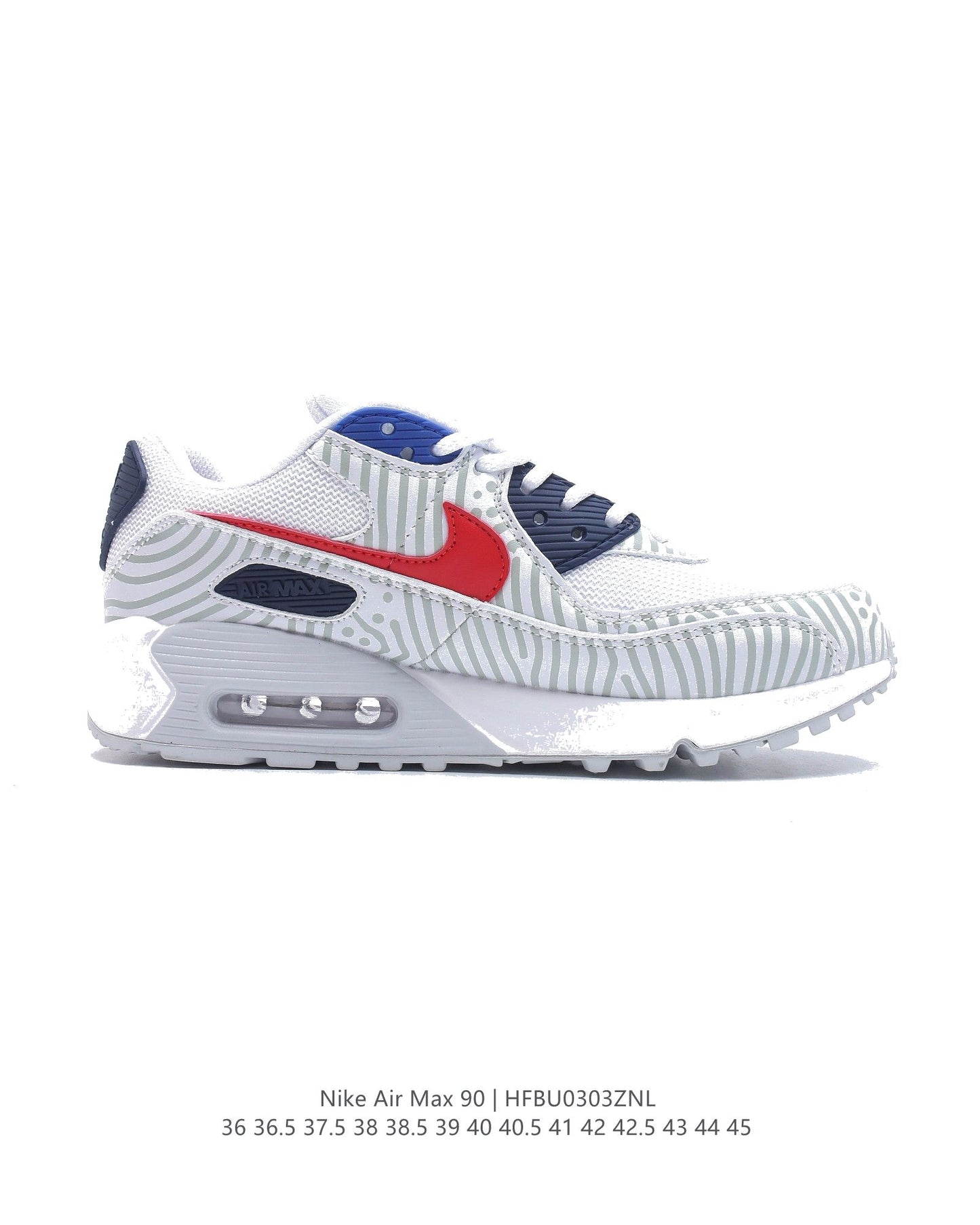 Aithtr Max 90Euro Tour Zebra CW7574-100 Dames & Heren