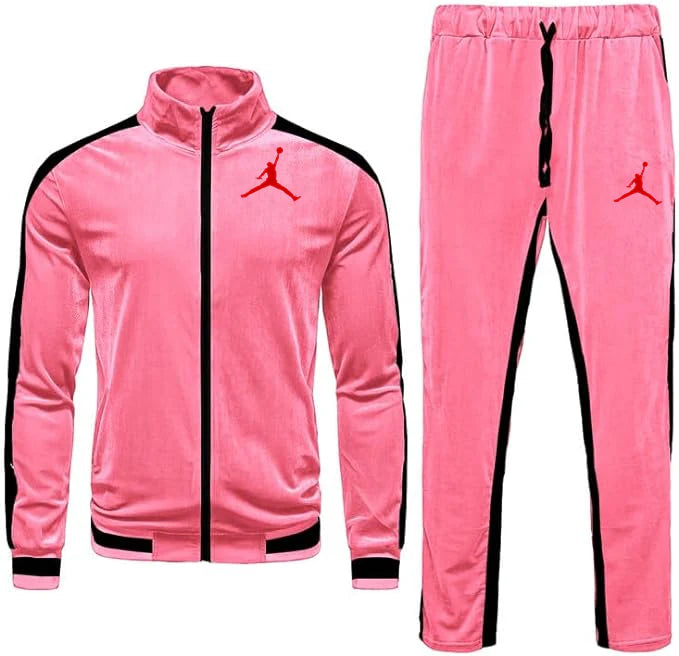 Men Velvet Casual Sports Outfits Set