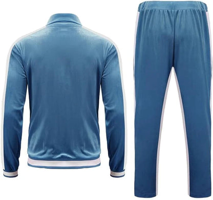 Men Velvet Casual Sports Outfits Set