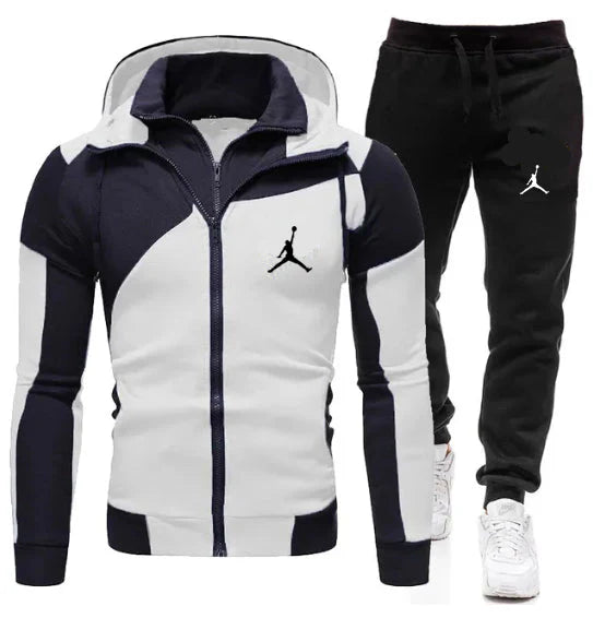 New Men's Jacket Tracksuits Casual Autumn Men Two Pieces Sets Zipper hoodie Gyms Fitness High Quality Print Sportswear Suit Set