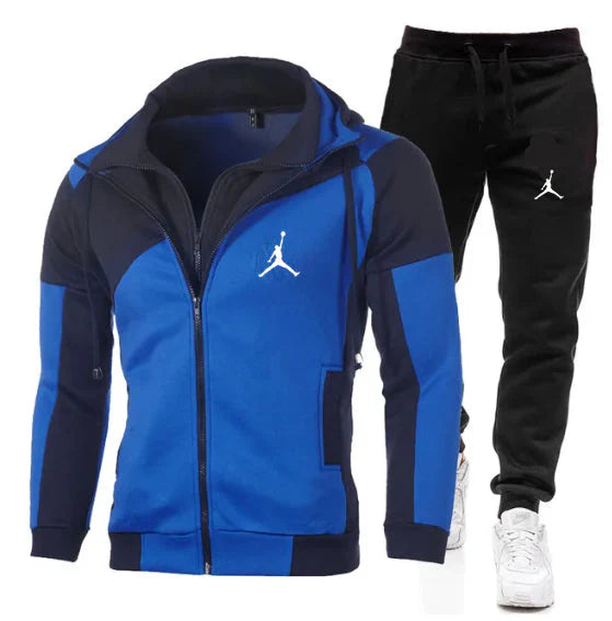 New Men's Jacket Tracksuits Casual Autumn Men Two Pieces Sets Zipper hoodie Gyms Fitness High Quality Print Sportswear Suit Set