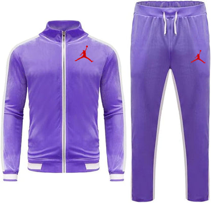 Men Velvet Casual Sports Outfits Set