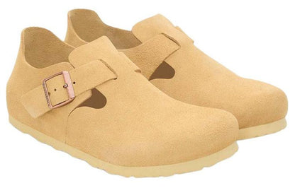 Birkenthtstock London Suede Leather Narrow Fit Shoes 'Latte Cream' 1027600