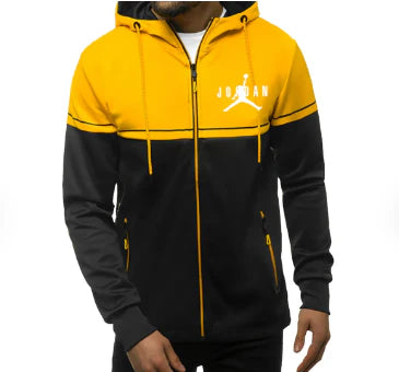 (4 colors) Men's full-zip high-performance double-knit hoodie
