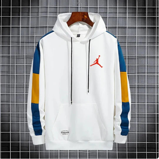 Thickened winter outfit new hooded sweater with plush cool style loose fitting hoodie, versatile men's jacket