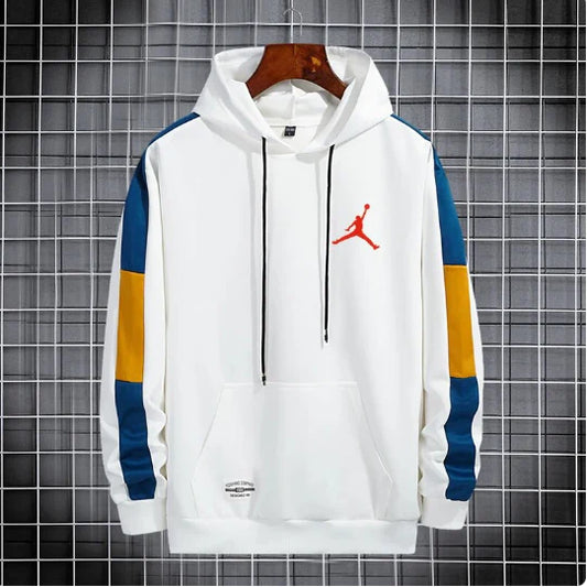 Thickened winter outfit new hooded sweater with plush cool style loose fitting hoodie, versatile men's jacket
