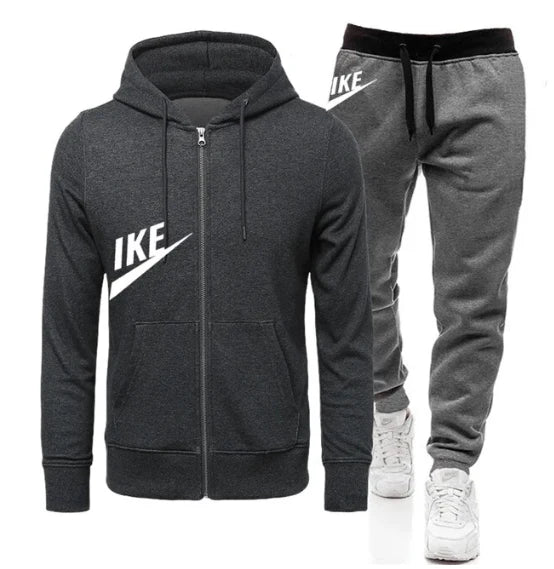 Autumn Winter Unisex Outdoor Sport Hoodies Cotton Fleece Tracksuit 2 Pieces Sets Sweatshirt+Pants Suit Hooded Sportswear S-3XL