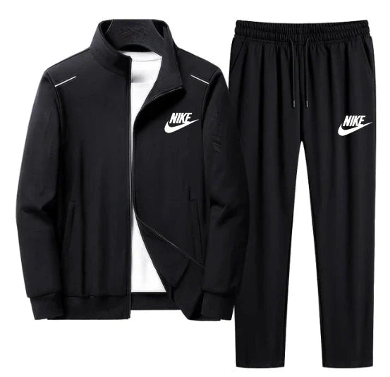 Spring Autumn Sweatshirt SweatPants Trousers For Men Set Two Piece Black Tracksuit Hip Hop Streetwear Running Sport Clothes