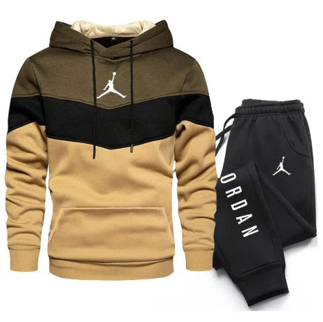 New Men Suits Brand Letter Print Fashion Sets Casual Pullover Tracksuit 2 Piece Hoodies Sweatshirts + Sweatpants Set