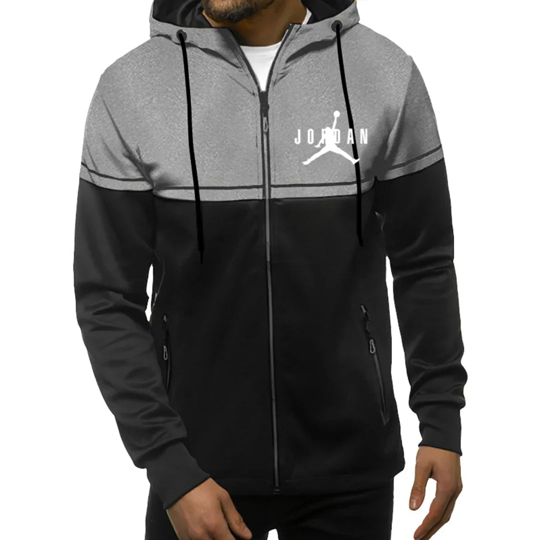 (4 colors) Men's full-zip high-performance double-knit hoodie