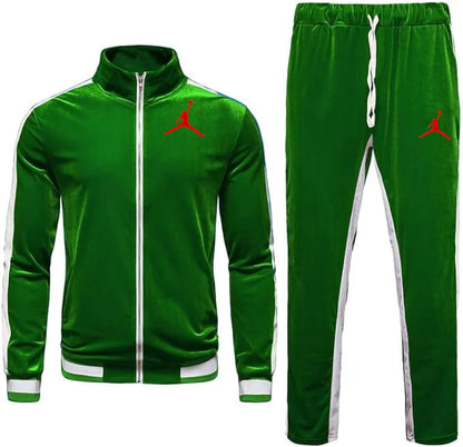 Men Velvet Casual Sports Outfits Set